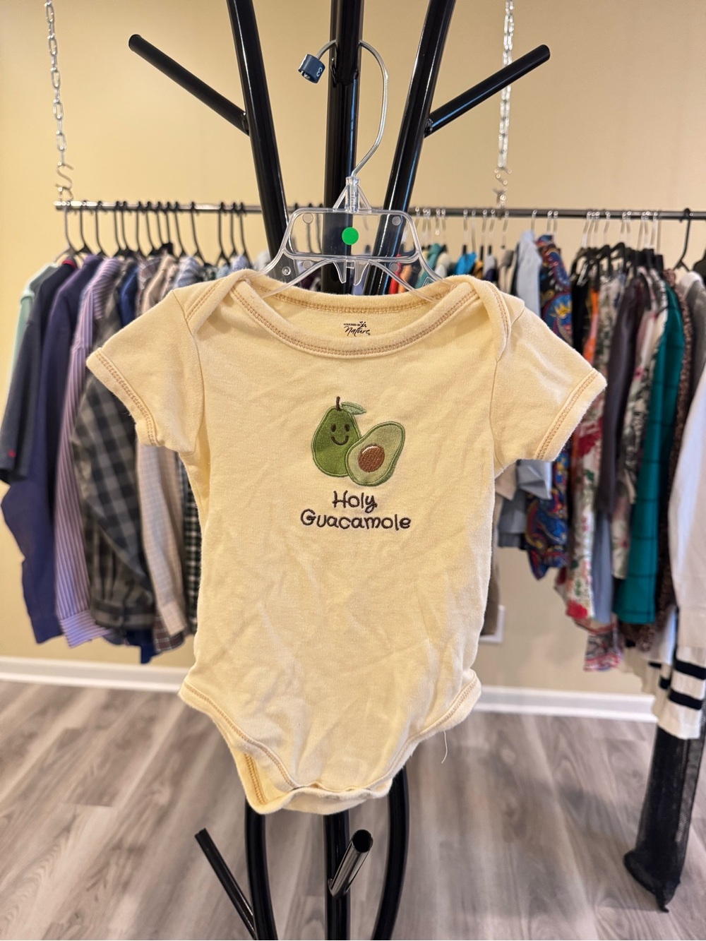 Cream 'Holy Guacamole' Baby One-Piece Bodysuit